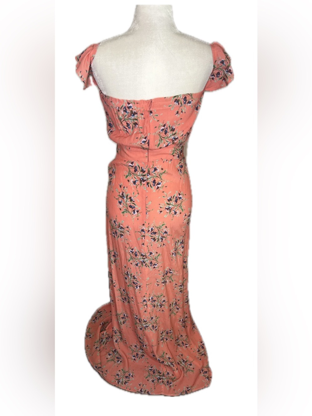 Flynn Skye Bella Coral Floral Off-Shoulder Maxi Wrap Dress S Small - Picture 3 of 8